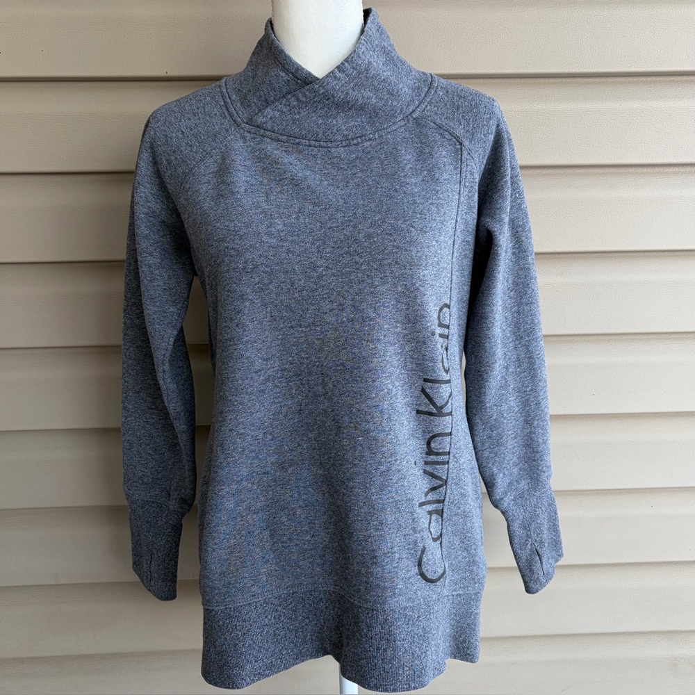 •Calvin Klein• Performance Gray Cowl Neck Sweatshirt – Size Medium